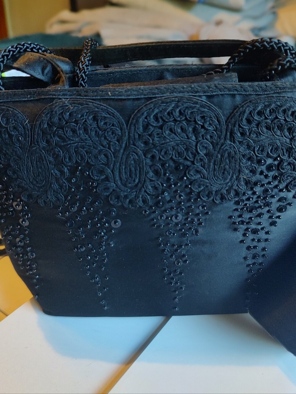 Vintage Elegant Black Embellished Women’s Evening Bag